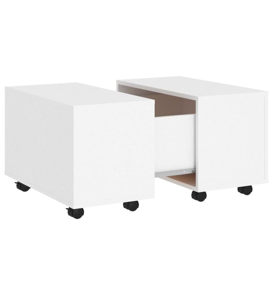 Table basse blanc 60x60x38 cm bois d'ingénierie