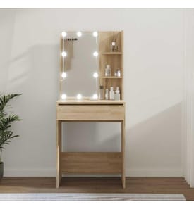 Schminktisch mit LED Sonoma-Eiche 60x40x140 cm