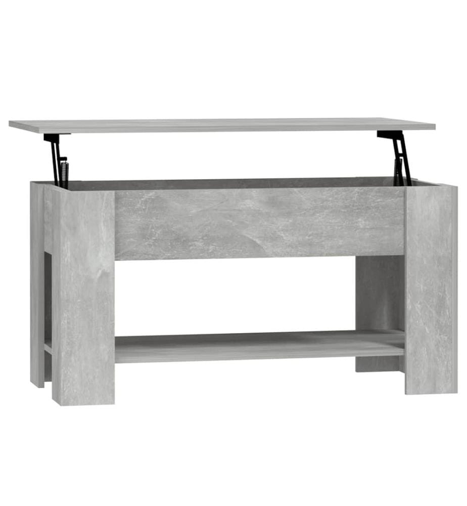 Table basse gris béton 101x49x52 cm bois d'ingénierie