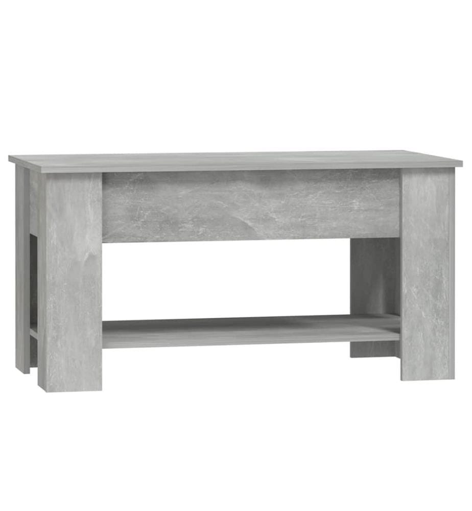 Table basse gris béton 101x49x52 cm bois d'ingénierie