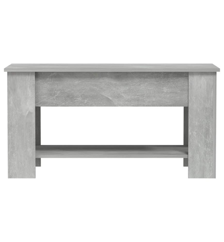 Table basse gris béton 101x49x52 cm bois d'ingénierie