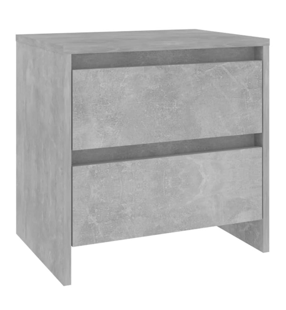 Table de chevet gris béton 45x34,5x44,5 cm bois d'ingénierie