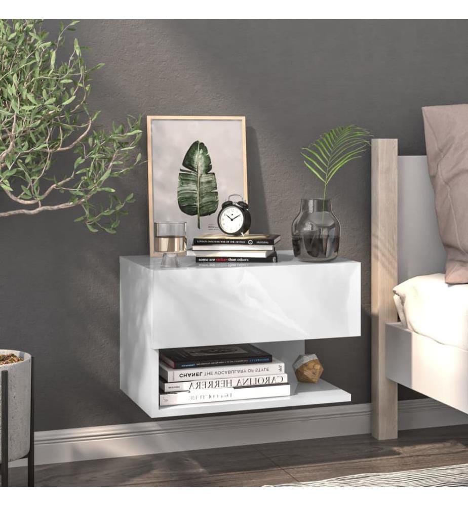 Table de chevet murale Blanc