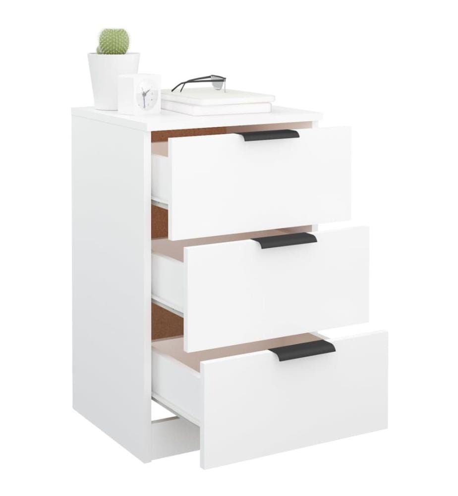 Nachttische 2 Stk. Weiss 40x36x65 cm