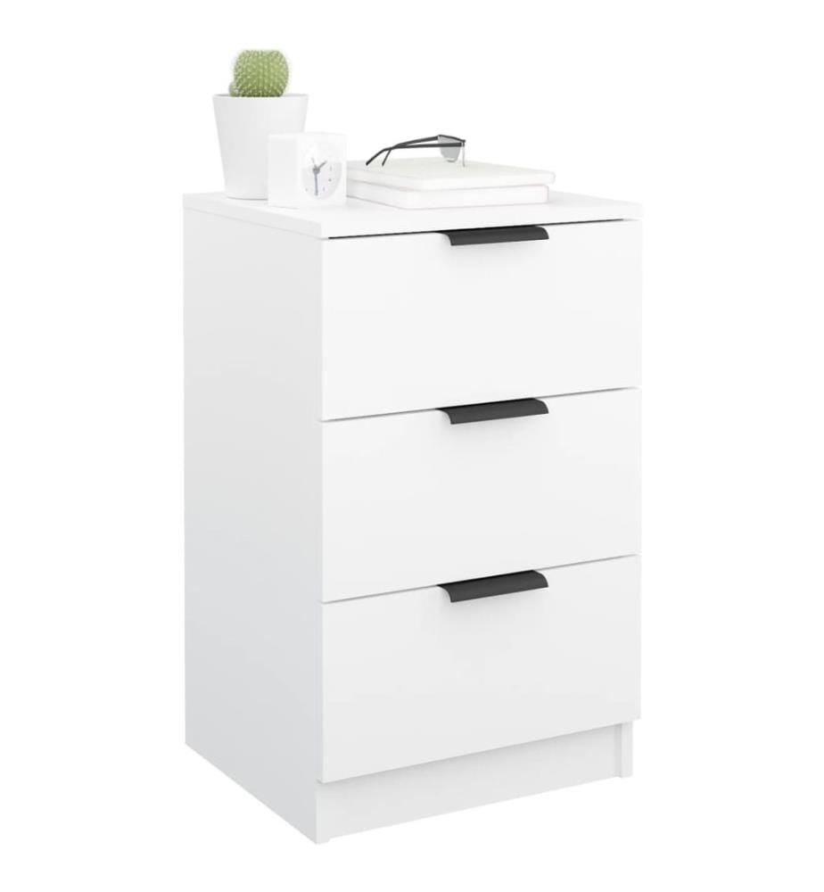 Nachttische 2 Stk. Weiss 40x36x65 cm
