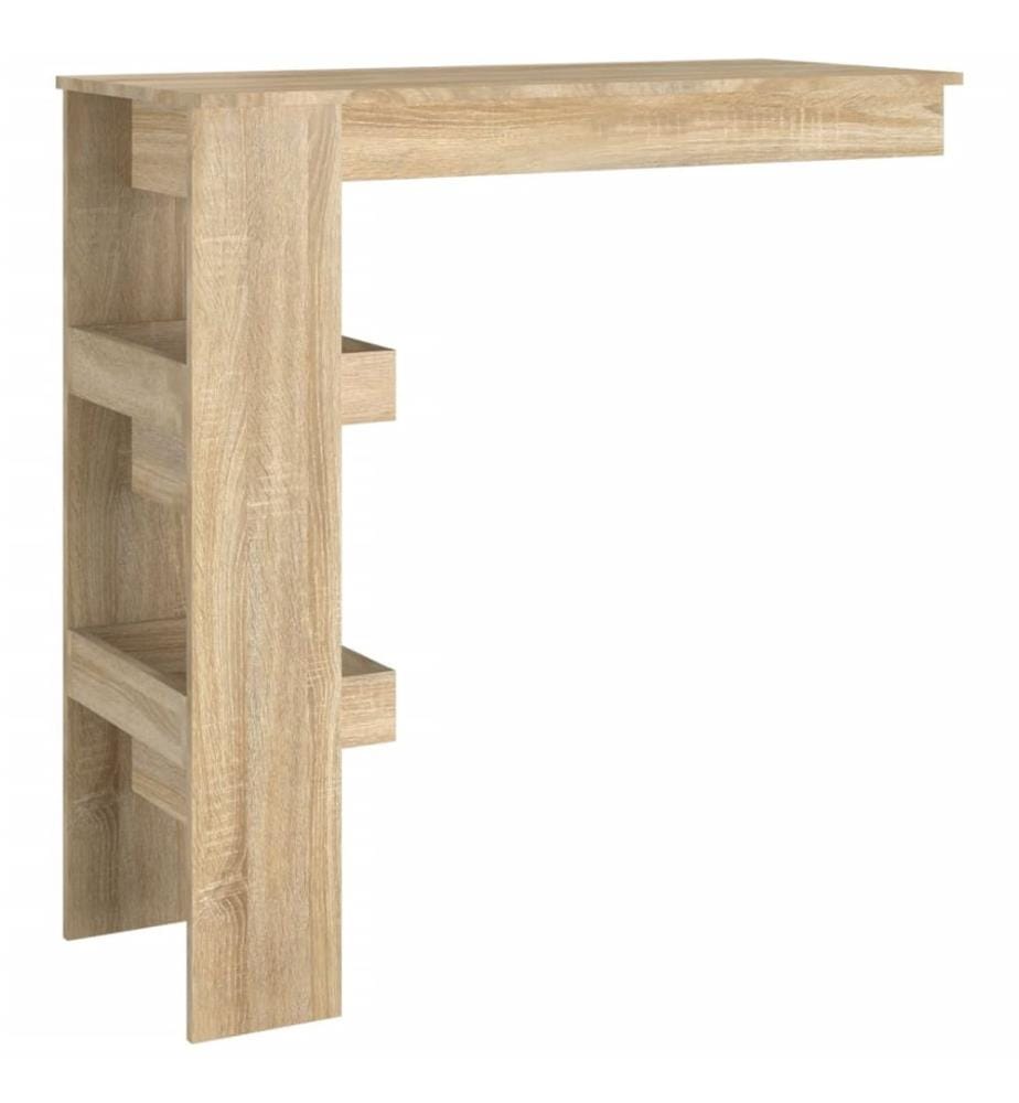 Table bar murale Chêne Sonoma 102x45x103,5 cm Bois d'ingénierie