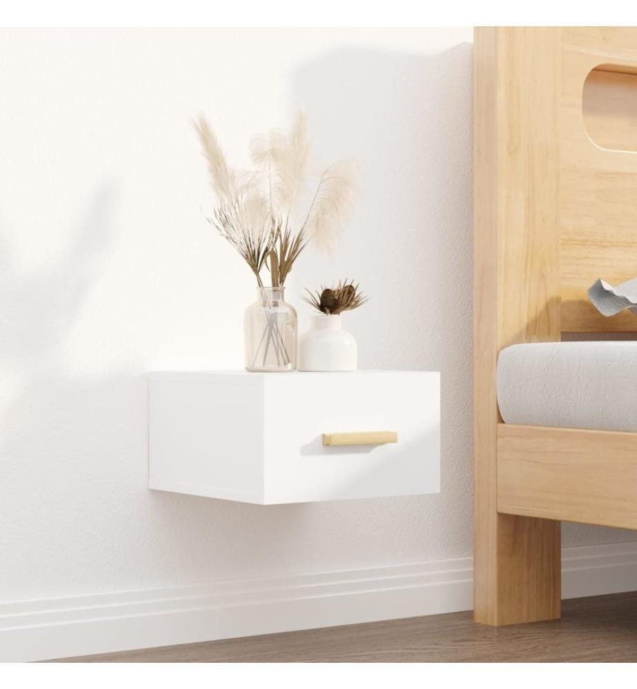 Tables de chevet murales 2 pcs blanc 35x35x20 cm