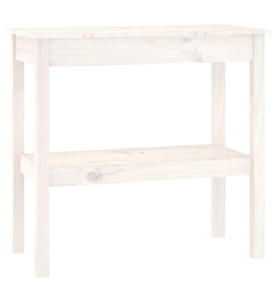 Table console Blanc 80x40x75 cm Bois de pin solide