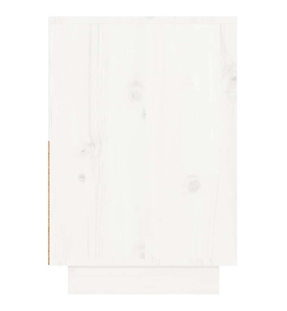 Nachttische 2 Stk. Weiss 60x34x51 cm Massivholz Kiefer