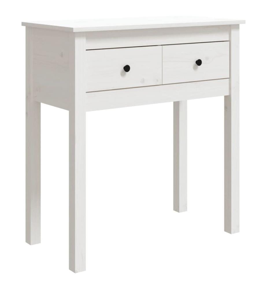 Table console Blanc 70x35x75 cm Bois massif de pin