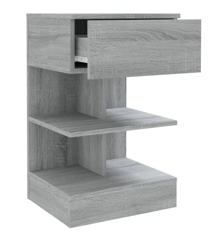 Nachttische 2 Stk. Grau Sonoma 40x35x65 cm Holzwerkstoff