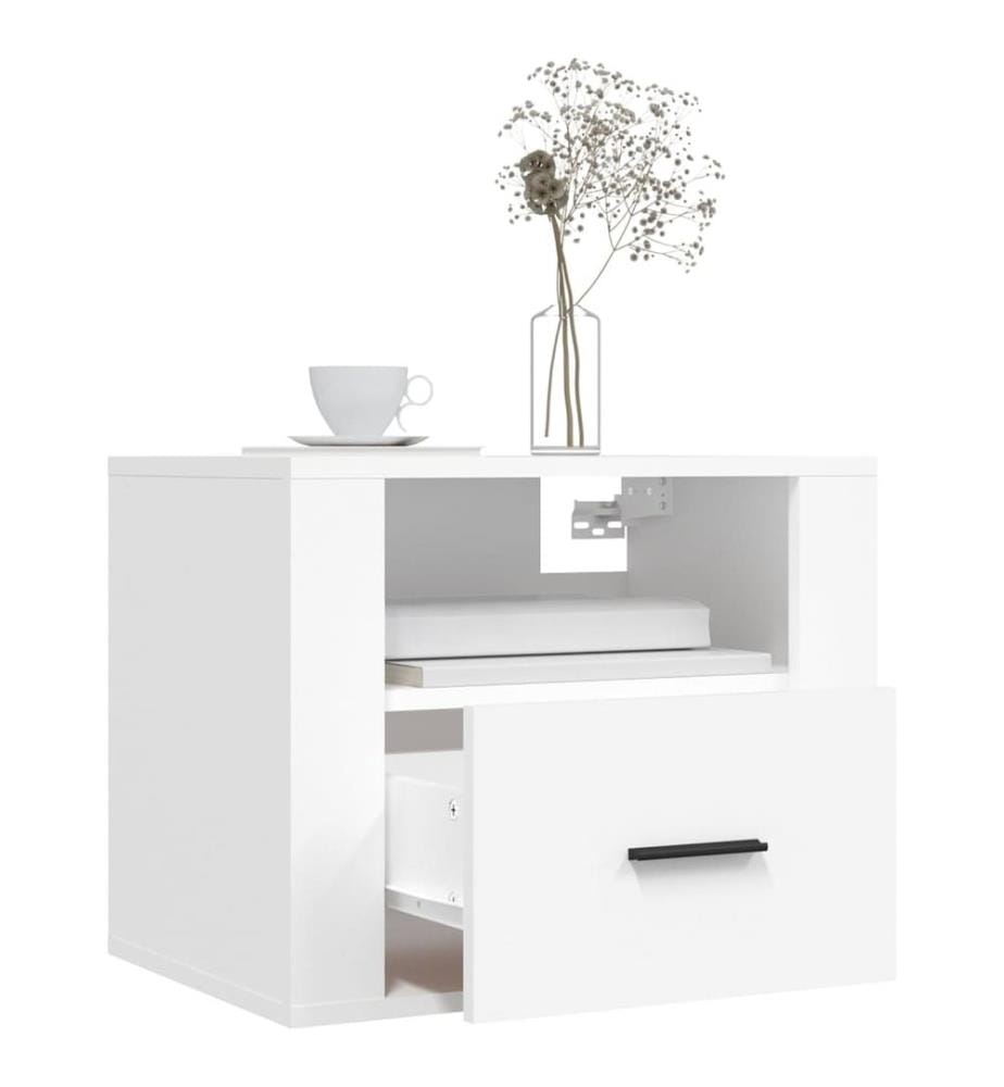 Wand-Nachttische 2 Stk. Weiss 50x36x40 cm