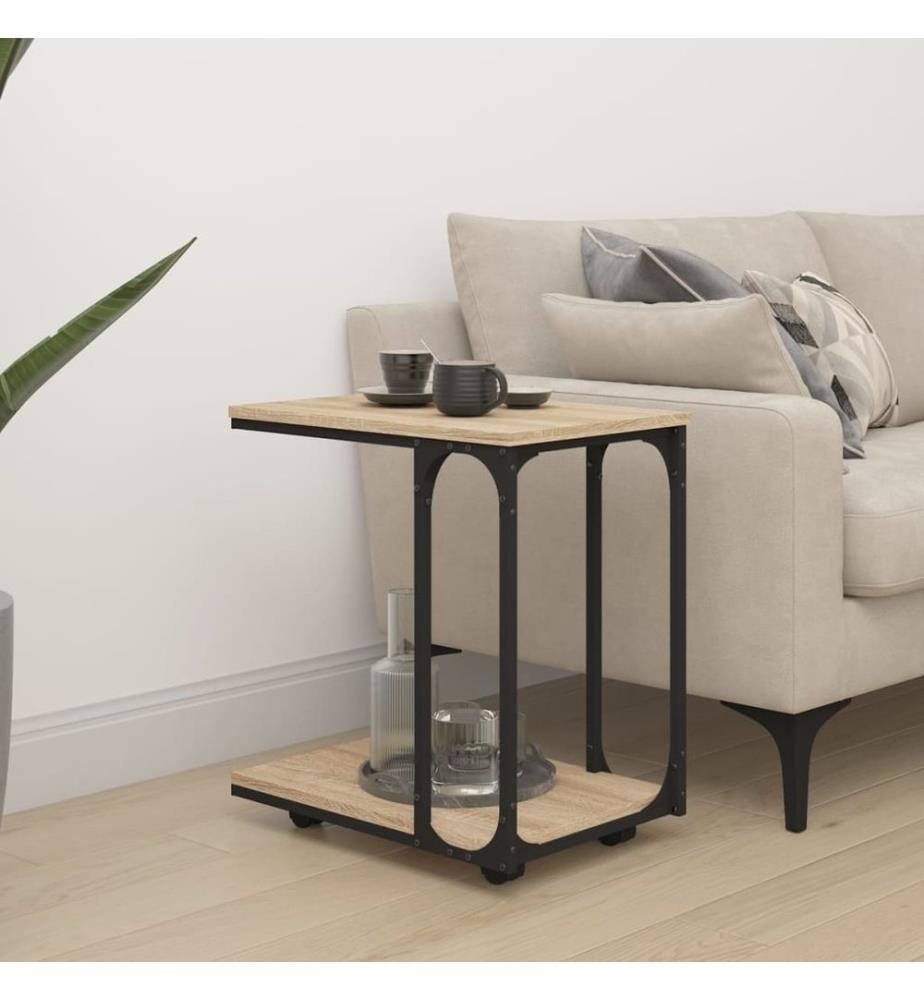 Beistelltisch mit Rollen Sonoma 50x35x55,5 cm Holzwerkstoff