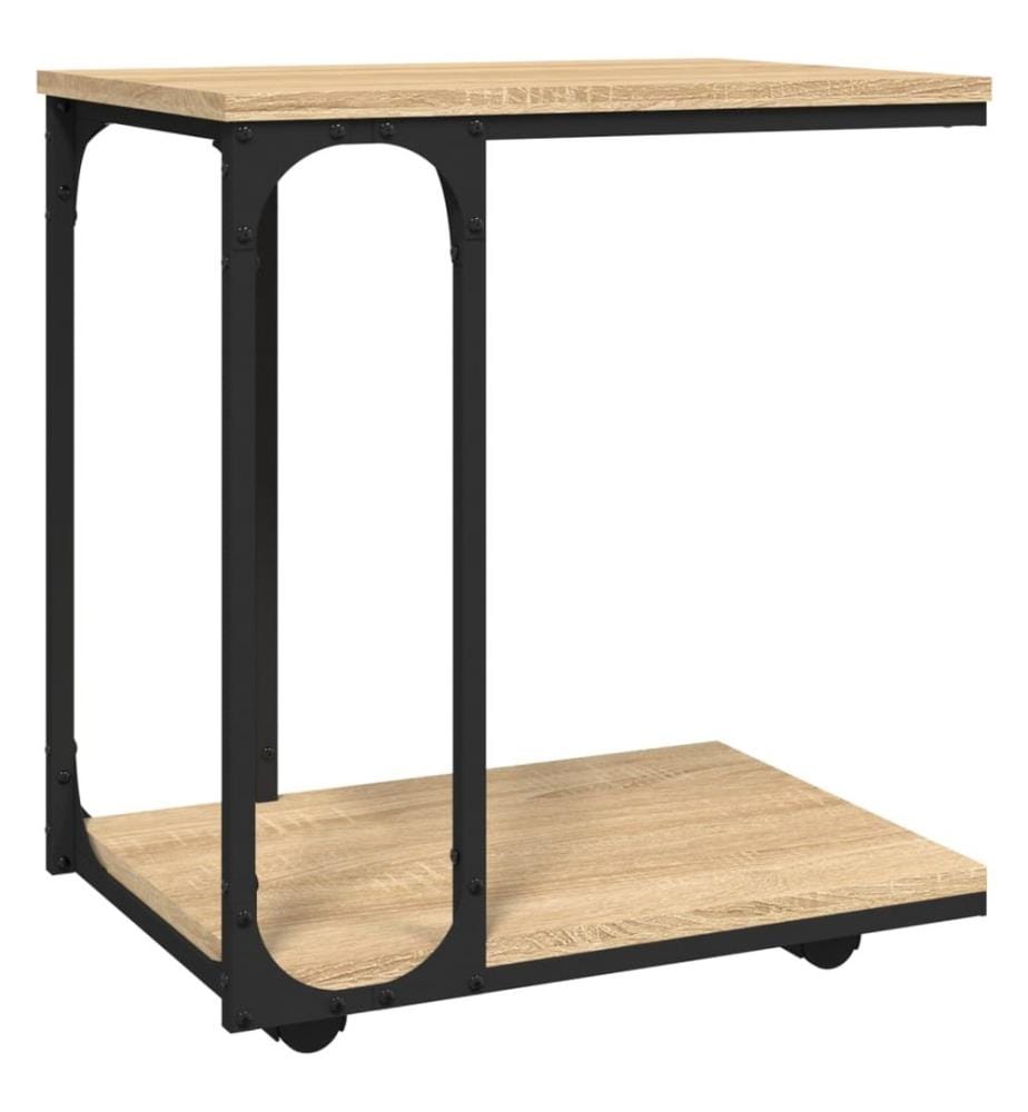 Beistelltisch mit Rollen Sonoma 50x35x55,5 cm Holzwerkstoff