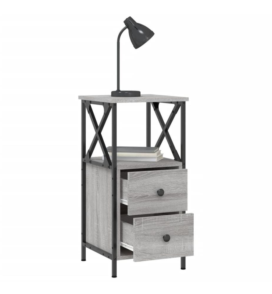 Nachttisch Grau Sonoma-Eiche 34x35,5x70 cm Holzwerkstoff