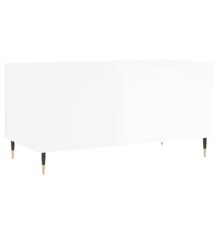 Couchtisch Hochglanz-Weiss 90x44,5x45 cm Holzwerkstoff