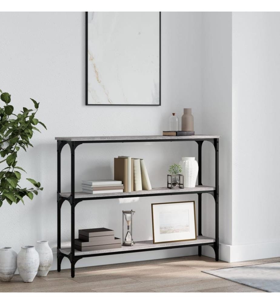 Table console sonoma gris 100x22,5x75 cm bois d'ingénierie