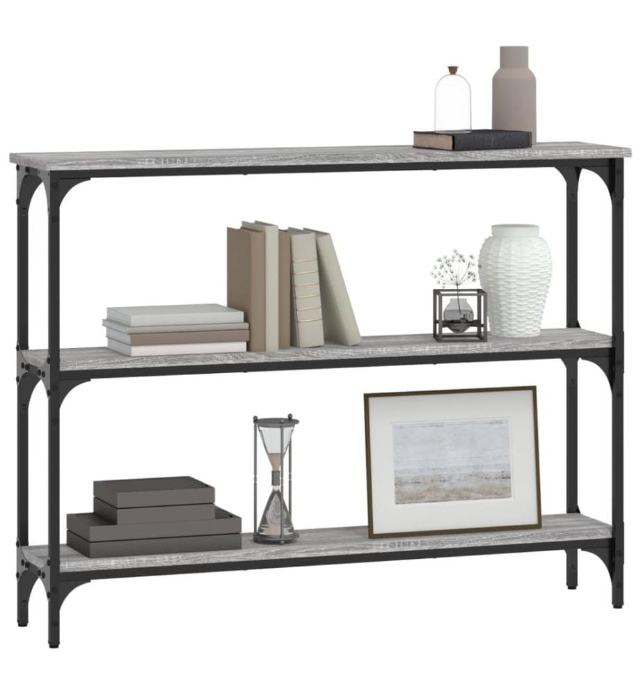 Table console sonoma gris 100x22,5x75 cm bois d'ingénierie