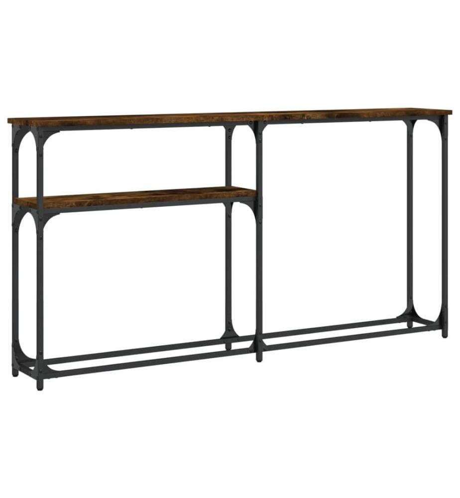 Table console chêne fumé 145x22,5x75 cm bois d'ingénierie