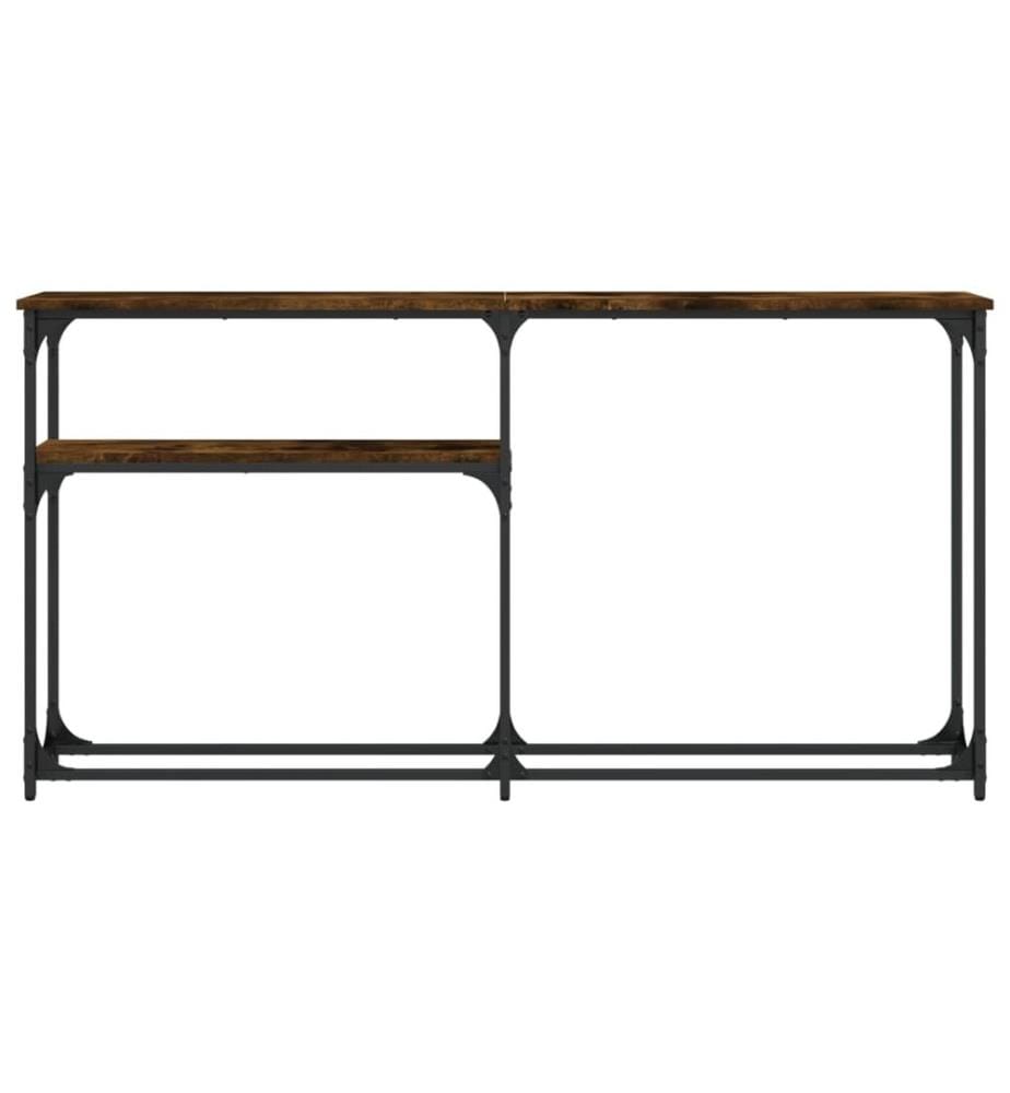 Table console chêne fumé 145x22,5x75 cm bois d'ingénierie