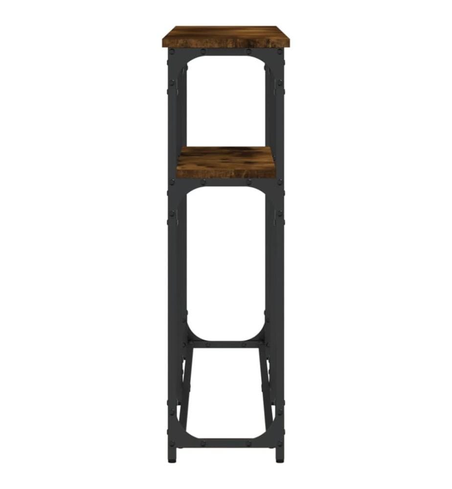 Table console chêne fumé 145x22,5x75 cm bois d'ingénierie