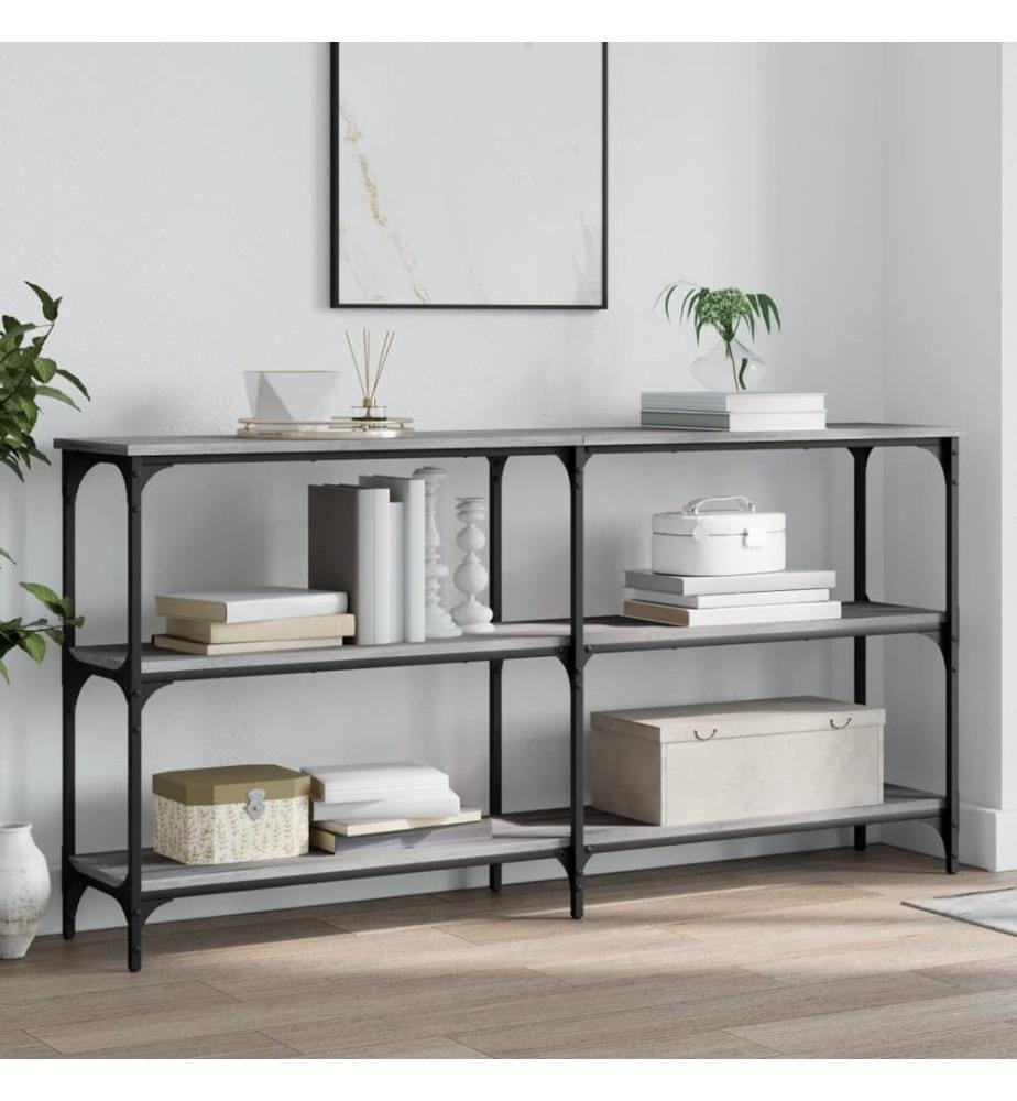 Table console sonoma gris 150x29x75 cm bois d'ingénierie