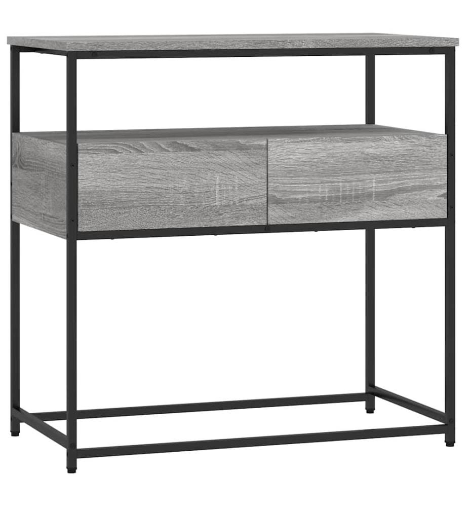 Table console sonoma gris 75x40x75 cm bois d'ingénierie