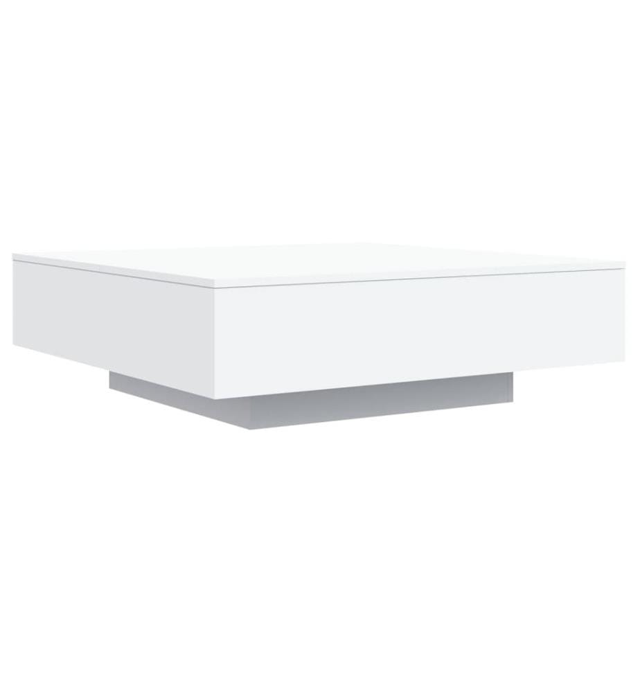Table basse avec lumières LED blanc 100x100x31 cm