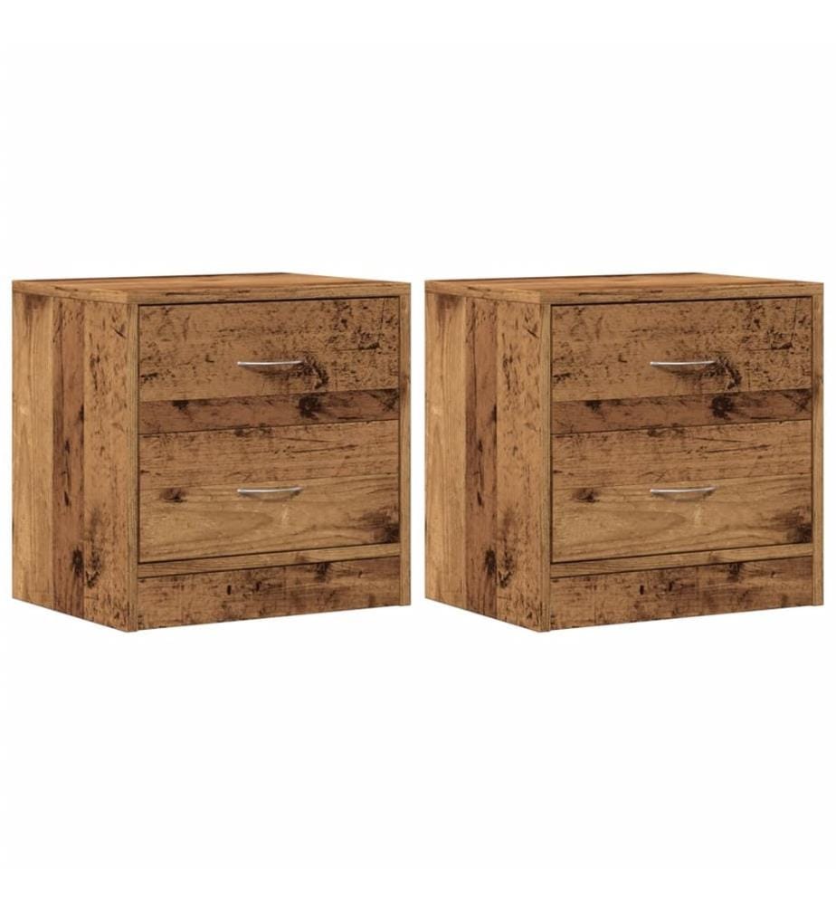 Nachttische 2 Stk. Altholz-Optik 40x30x40 cm Holzwerkstoff