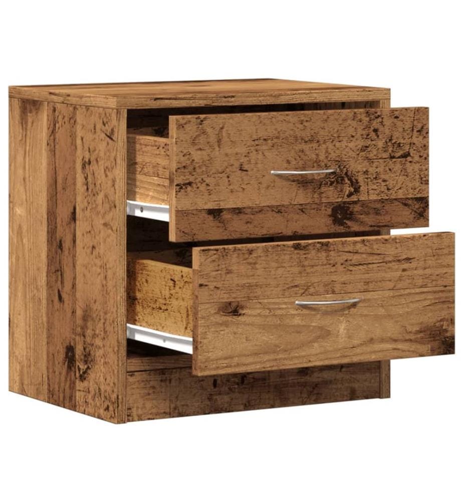 Nachttische 2 Stk. Altholz-Optik 40x30x40 cm Holzwerkstoff