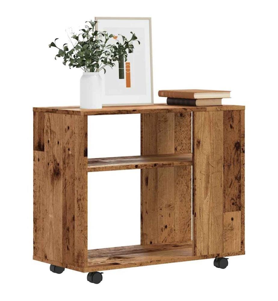 Table d'appoint vieux bois 70x35x55 cm bois d'ingénierie