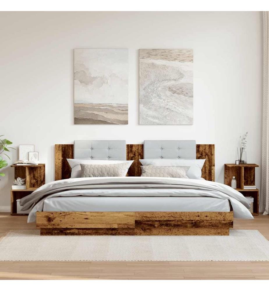 Nachttische 2 Stk. Altholz-Optik 35x35x55 cm Holzwerkstoff