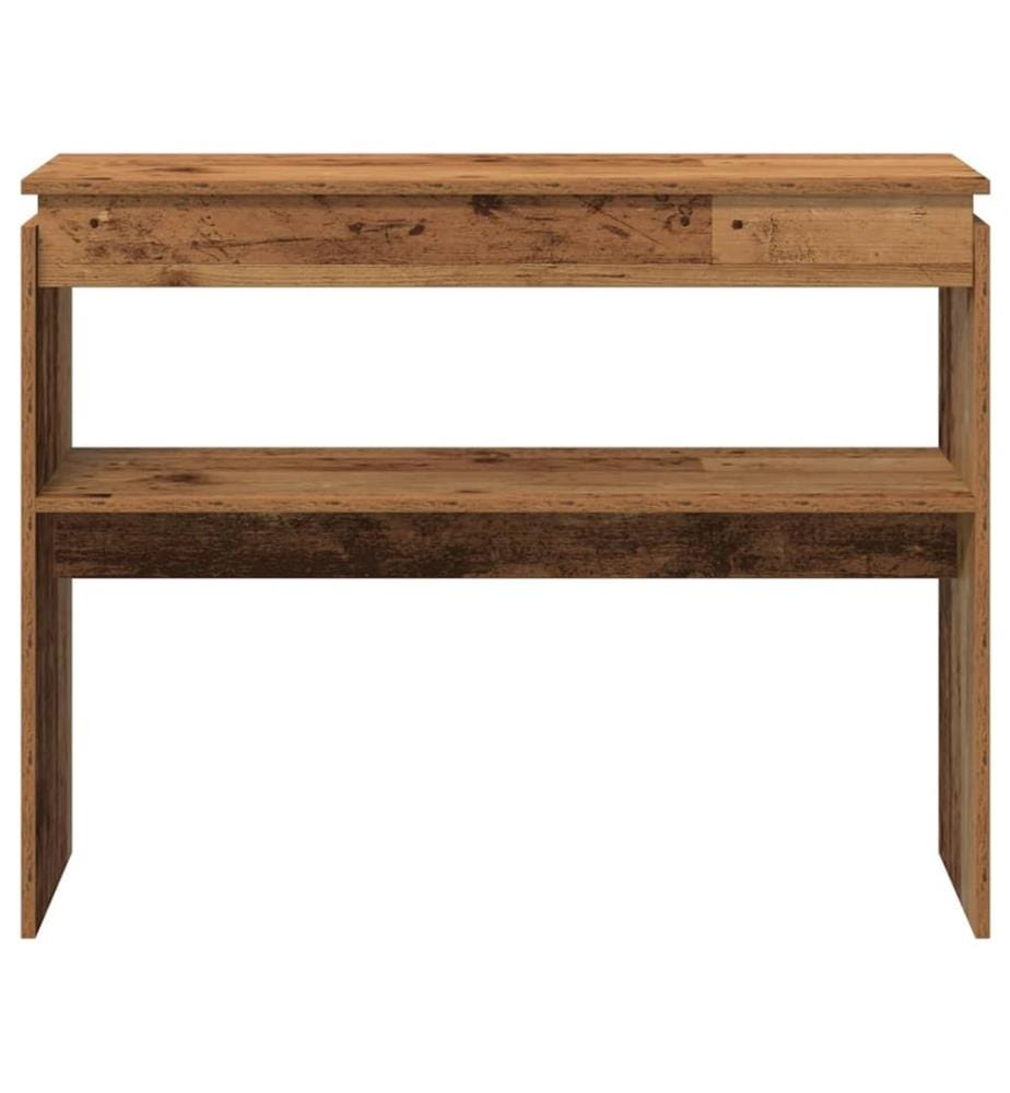 Table console vieux bois 102x30x80 cm bois d'ingénierie
