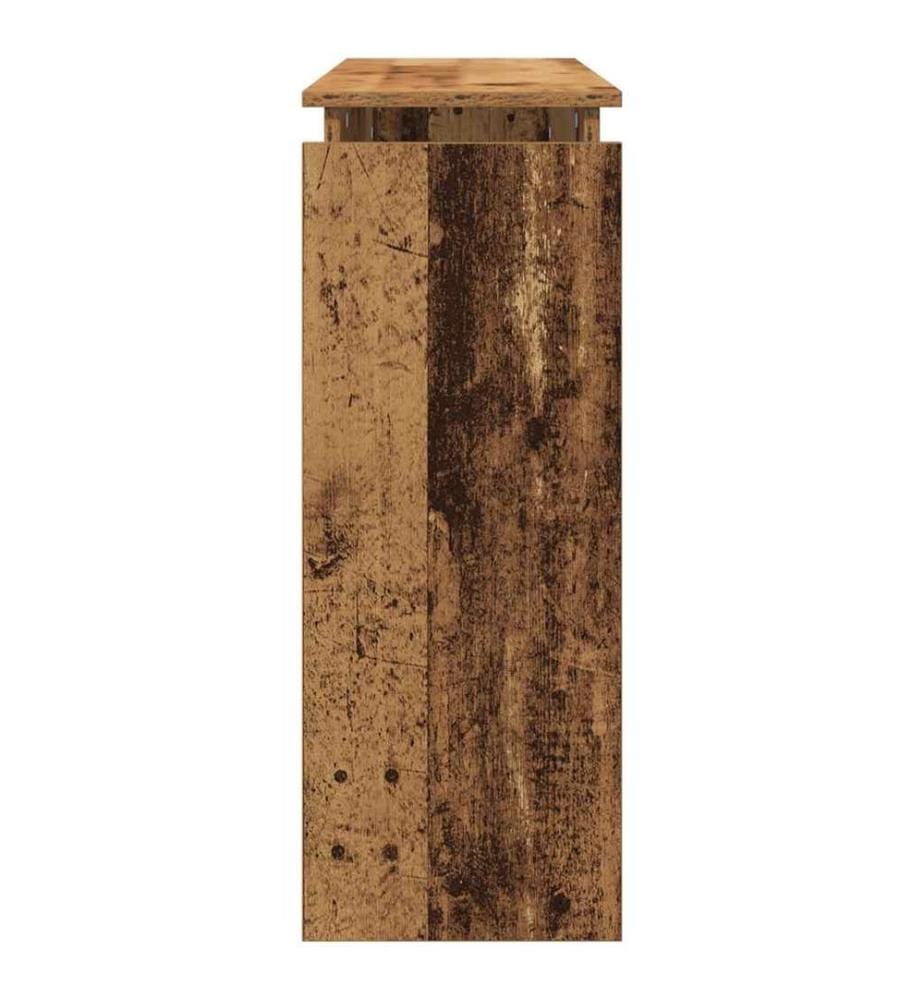 Table console vieux bois 102x30x80 cm bois d'ingénierie