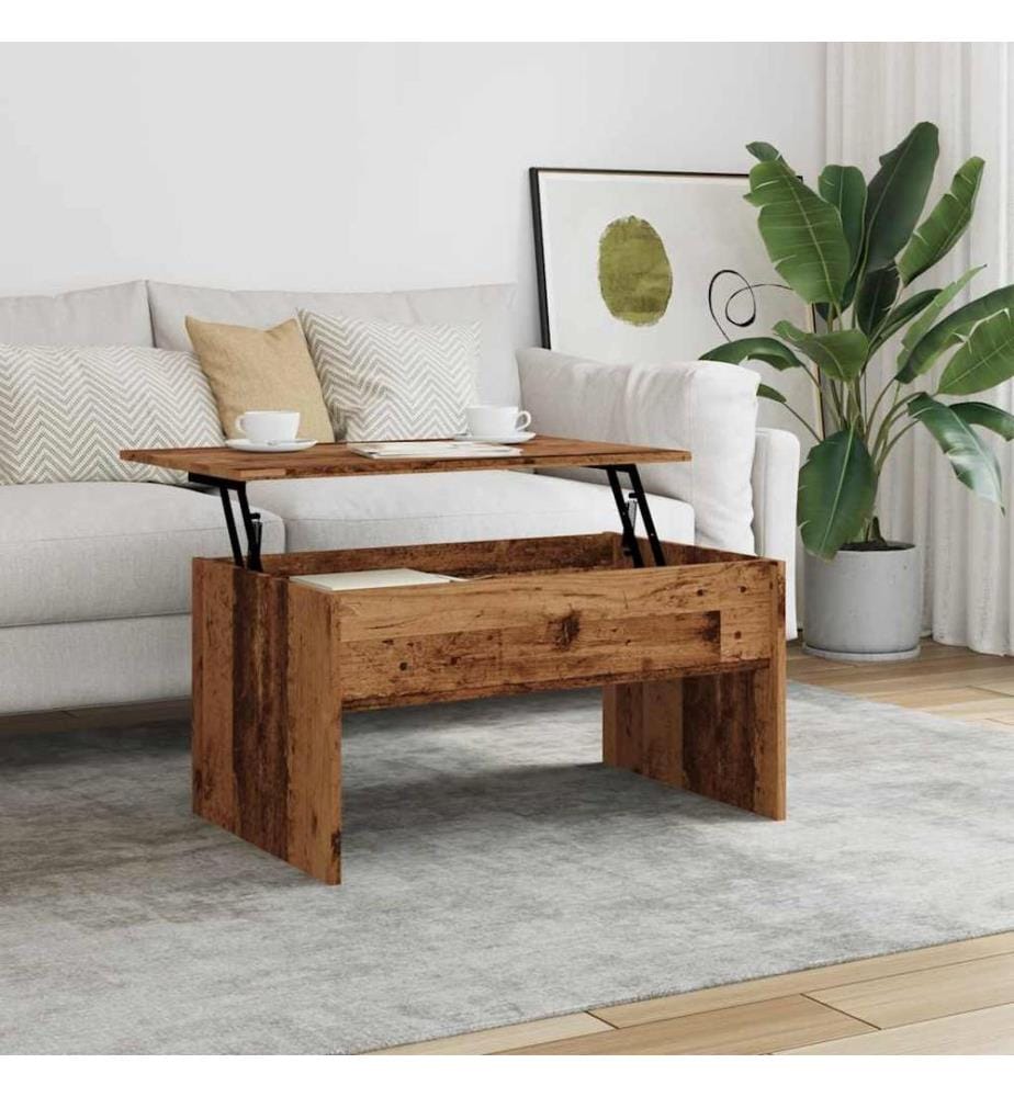 Table basse vieux bois 80x50,5x41,5 cm bois d'ingénierie