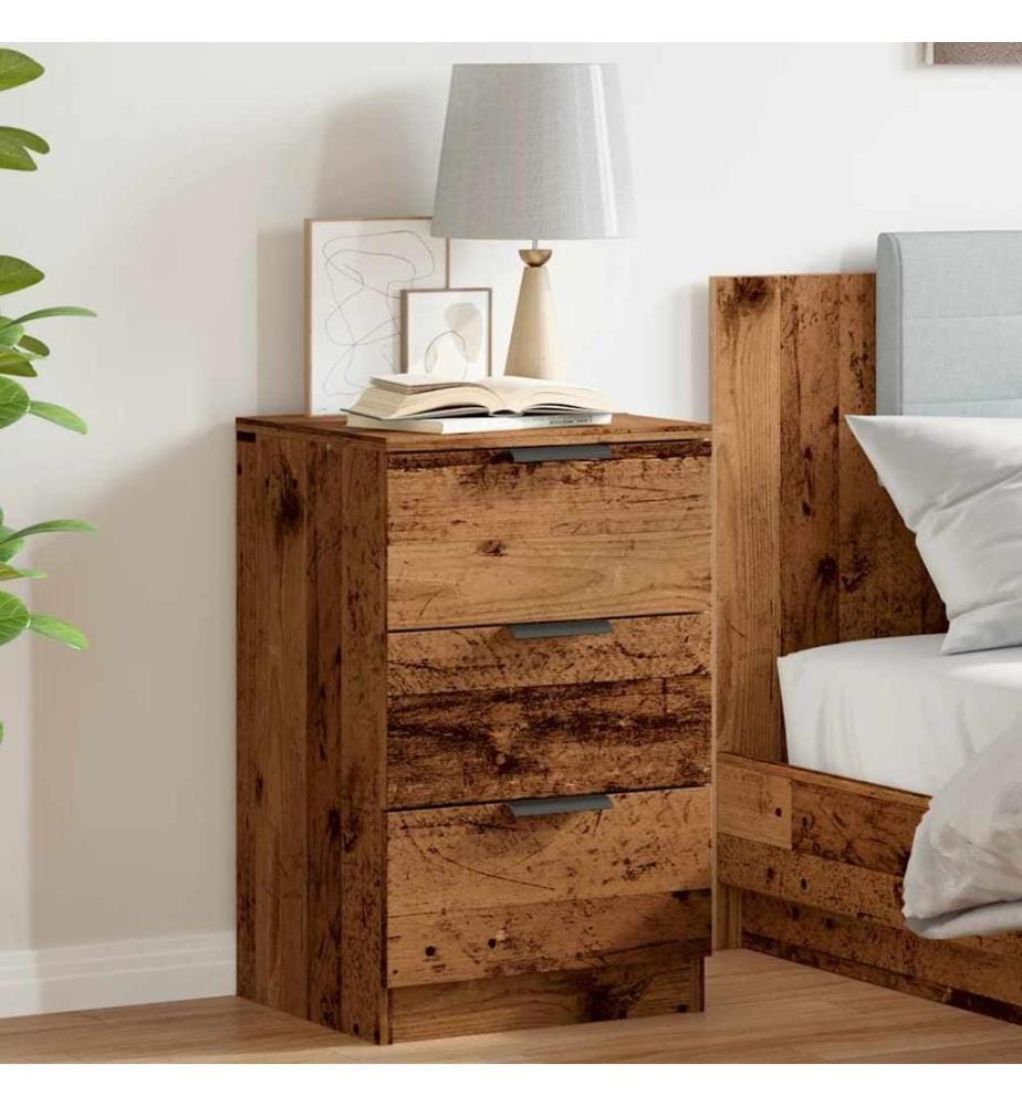 Nachttische 2 Stk. Altholz-Optik 40x36x65 cm Holzwerkstoff