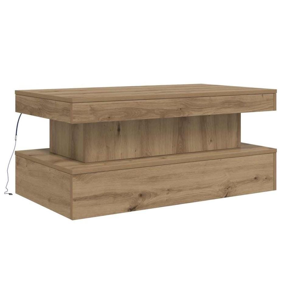 Couchtisch mit LED-Leuchten Artisan-Eiche 90x50x40 cm