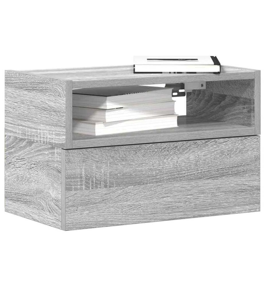 Tables de chevet murales 2 pcs sonoma gris 45x26x28,5 cm