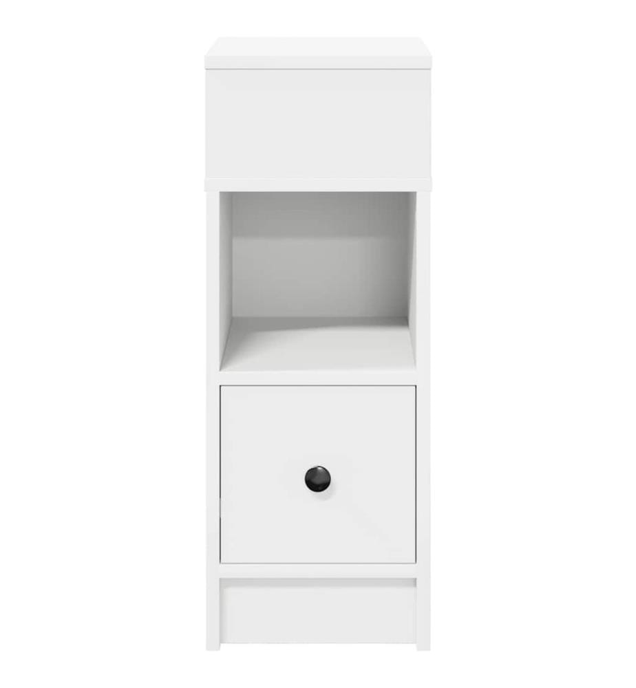 Nachttische 2 Stk. mit Schublade Weiss 25x31x66 cm