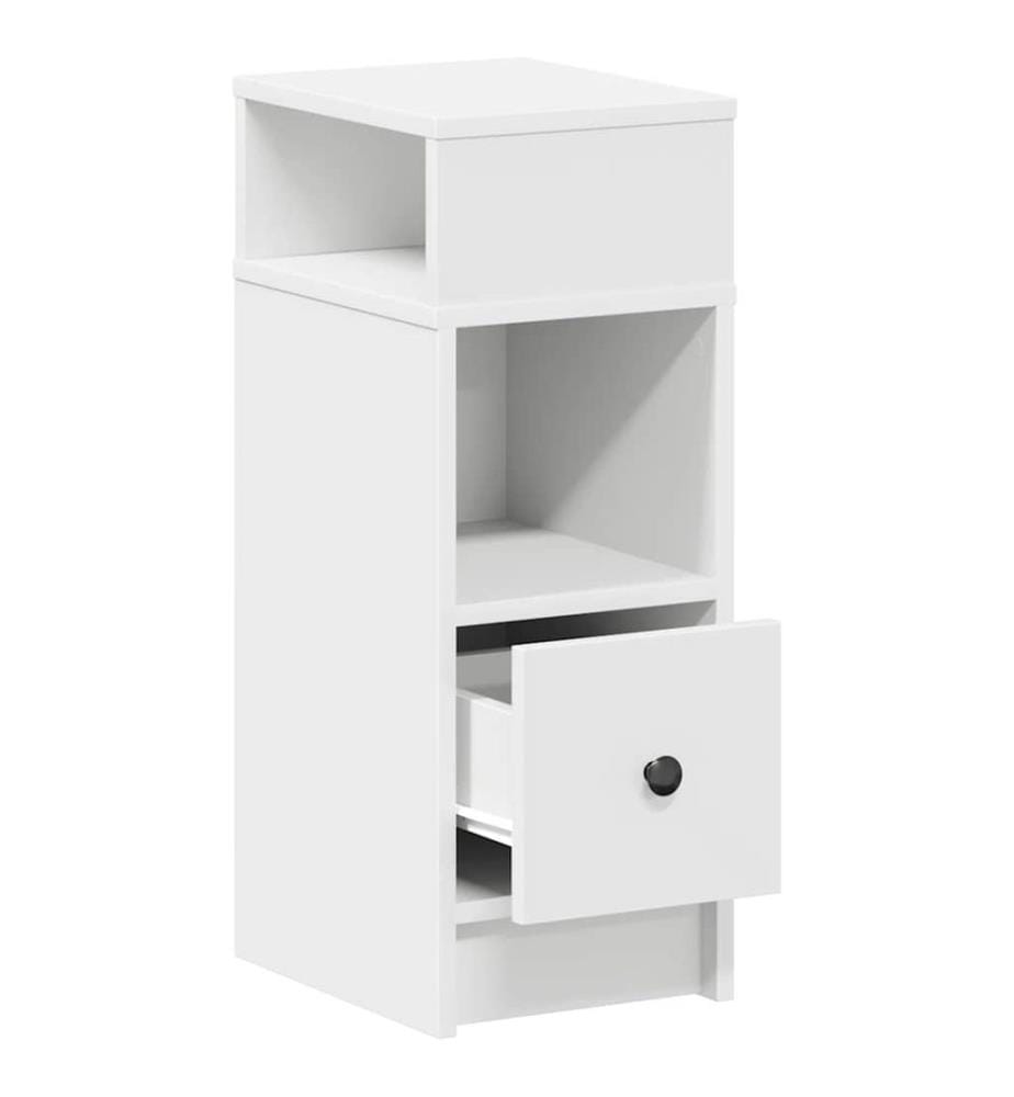 Nachttische 2 Stk. mit Schublade Weiss 25x31x66 cm