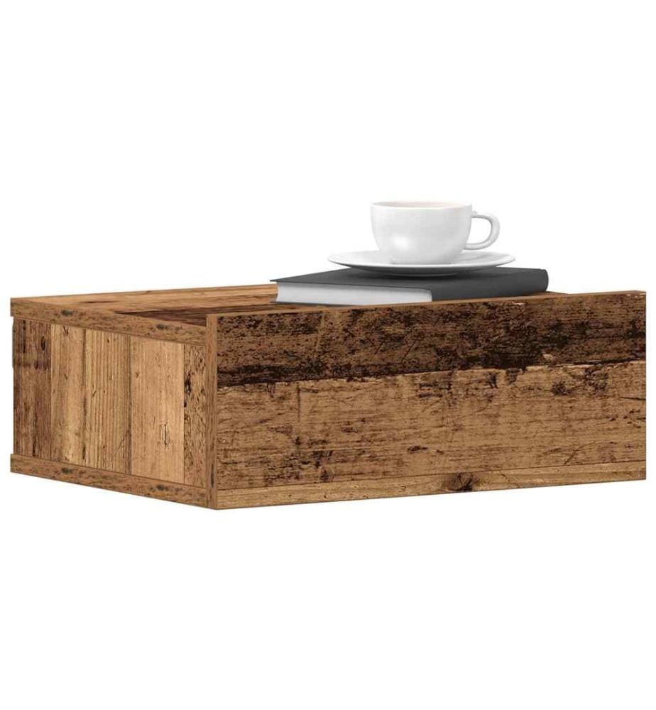 Hängender Nachttisch Altholz-Optik 40x32x15 cm Holzwerkstoff