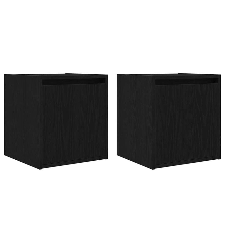 Wand-Nachttische 2 Stk. Schwarz 38x34x40 cm