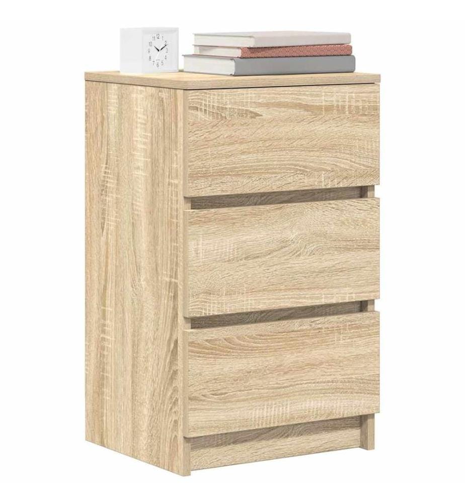 Tables de chevet avec 3 tiroirs 2 pcs chêne sonoma 39x35x65 cm