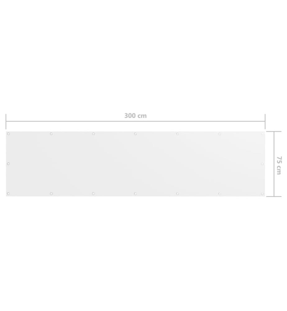 Balkon-Sichtschutz Weiss 75x300 cm Oxford-Gewebe