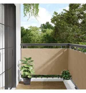 Balkon-Sichtschutz Beige 75x500 cm Oxford-Gewebe