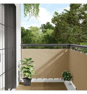 Balkon-Sichtschutz Beige 90x300 cm Oxford-Gewebe