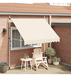 Einziehbare Markise Handbetrieben 250 cm Cremeweiss
