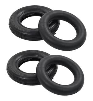4-tlg. Schubkarrenreifen und Schlauch-Set 3.50-8 4PR Gummi