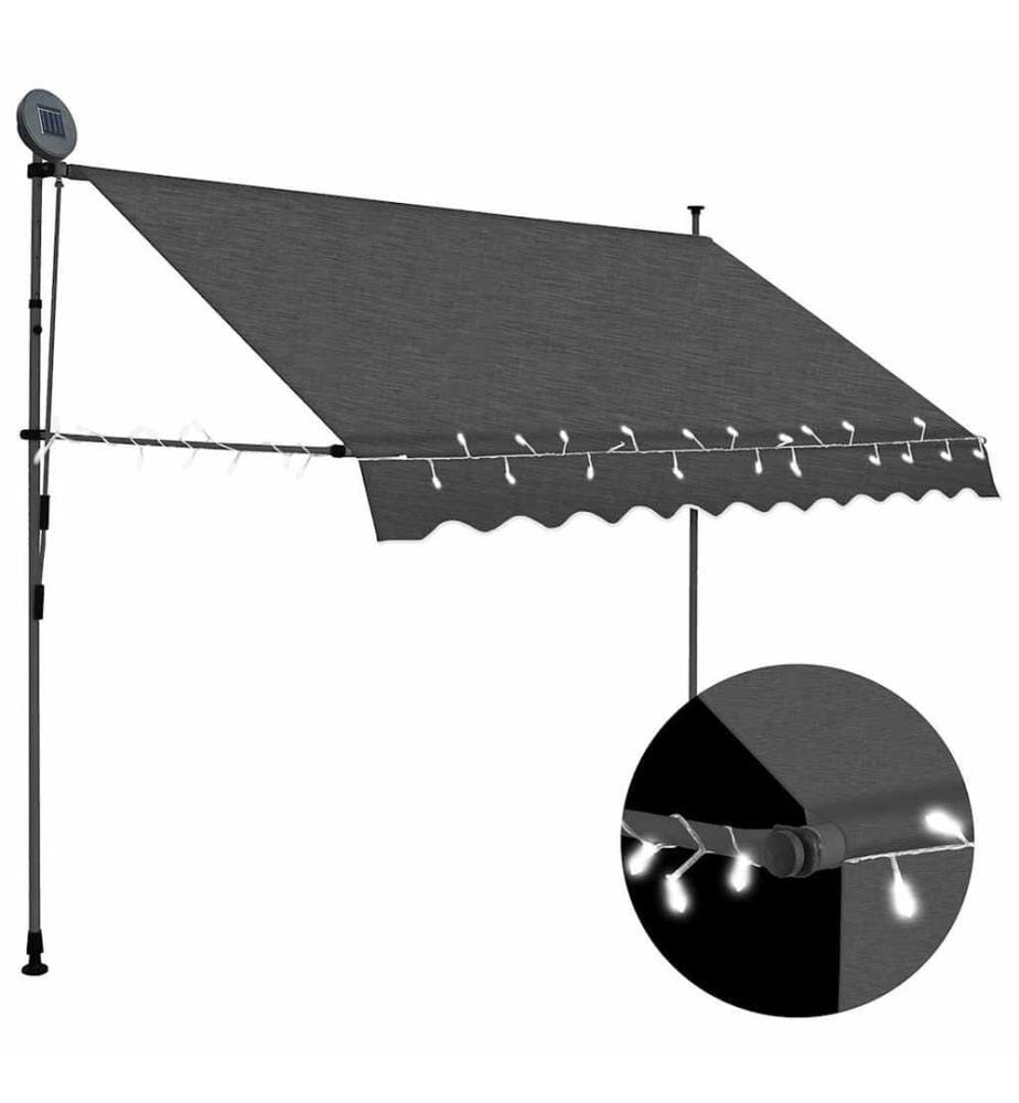 Einziehbare Markise Handbetrieben mit LED 250 cm Anthrazit