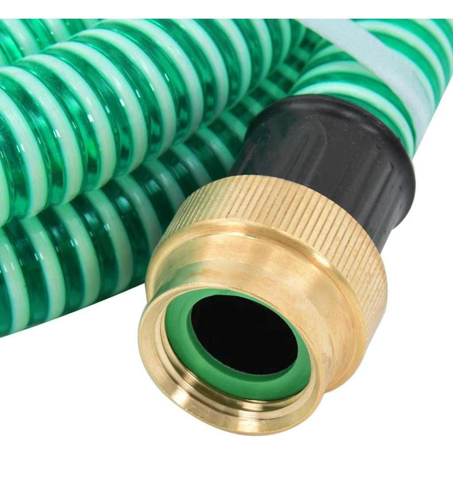 Saugschlauch mit Messing-Anschlüssen Grün 1,1" 25 m PVC